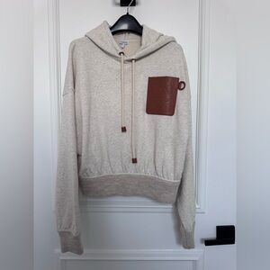 Loewe anagram leather patch hoodie